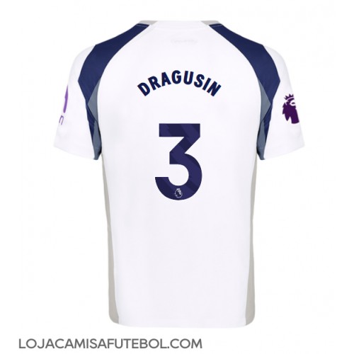 Camisa de Futebol Tottenham Hotspur Radu Dragusin #3 Equipamento Principal 2025-26 Manga Curta